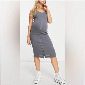 River Island Mamma Maternity Collection Gray Dress- Size: 16